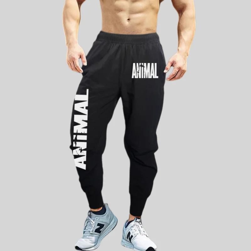 

Practical Functional Men's 100% Cotton Gym Long Pants Elastic Waist Drawstring Sweat-Absorbing Sports Trousers