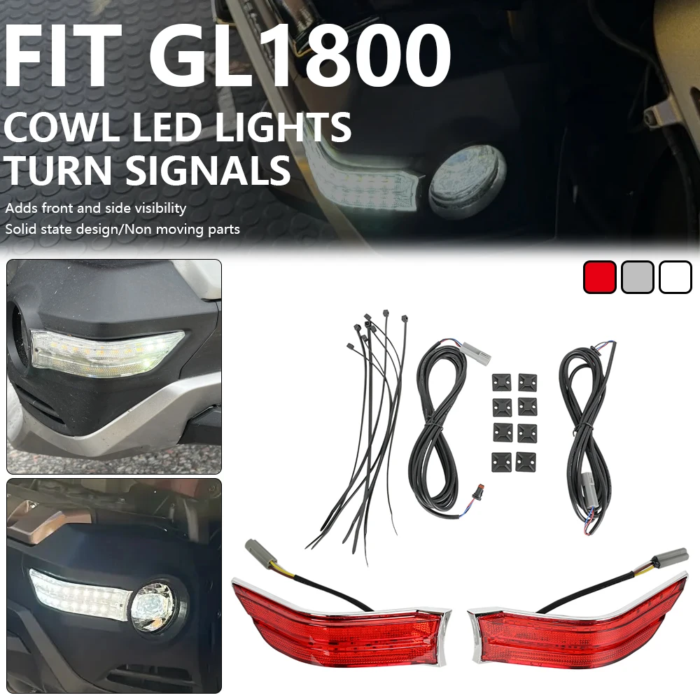 혼다 골드윙 1800 DCT F6B 골드윙 투어 2018-2025용 안개등 전면 트림 카울 LED 방향지시등 보조 주행등