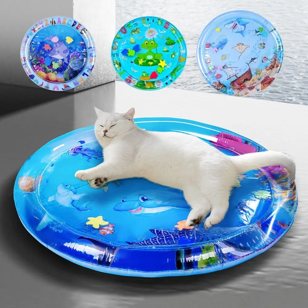 Alfombrilla de juego sensorial de agua para mascotas, almohadilla de hielo rellena de agua, cama de agua engrosada para gatos y perros