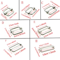 10pcs/pack Metal Slides Tri-Glides Wire-Formed Roller Pin Buckles Strap Slider Adjuster Buckles Rectangle Adjuster Belt Buckles 2