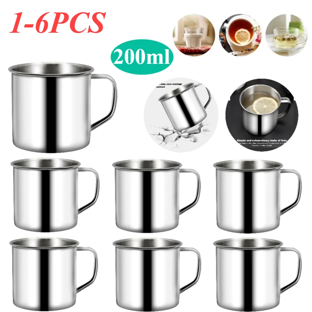 

200ml Stailess Steel Mug Coffee Tea Milk Cup Portable Camping Mug Tumbler Water Mug Drinking Cup For Hiking Picnic Drinkware