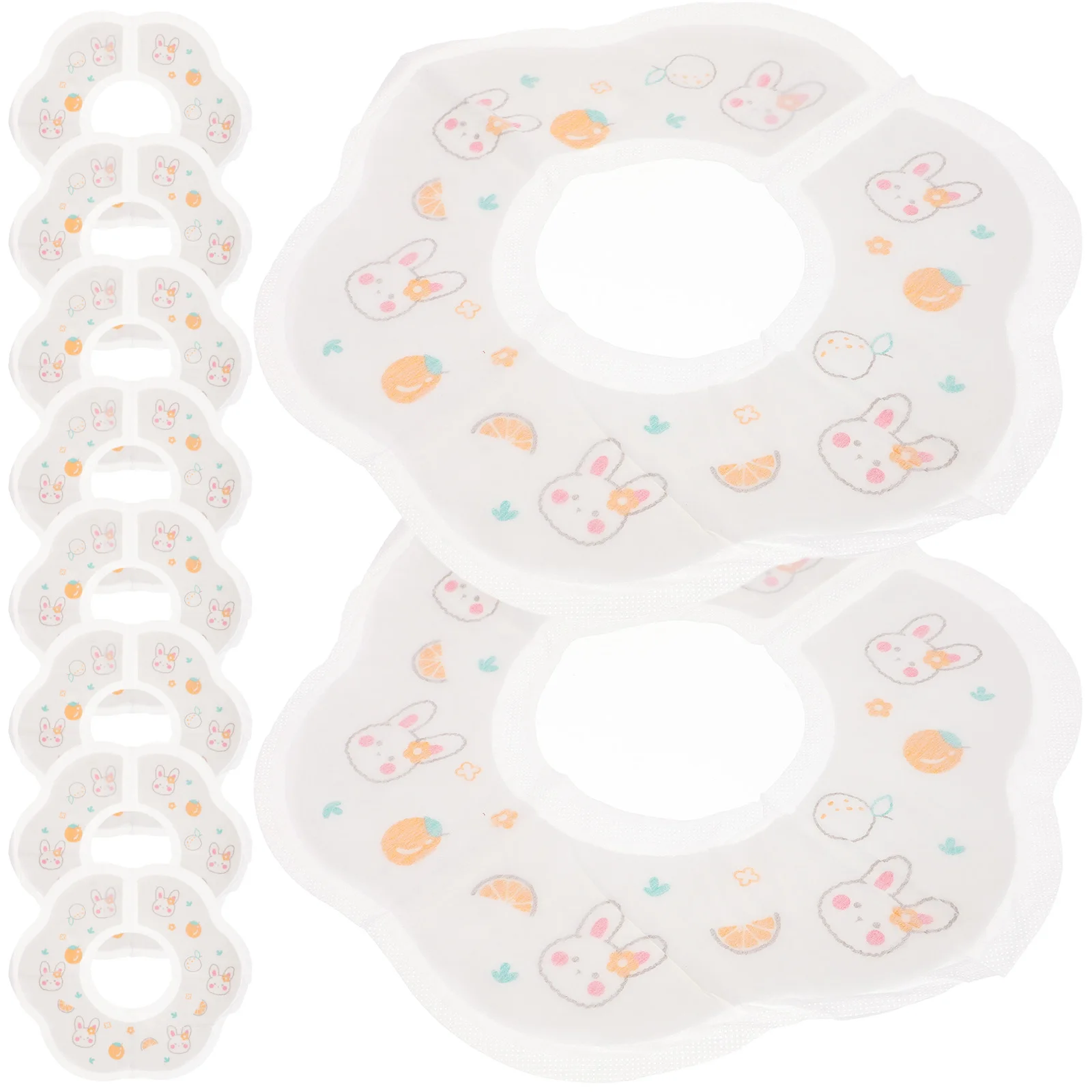 

10 pcs Baby Bibs Toddler Feeding Supplies Newborn Girl Boy Petal Design Drooling Eating Waterproof Independent Packaging