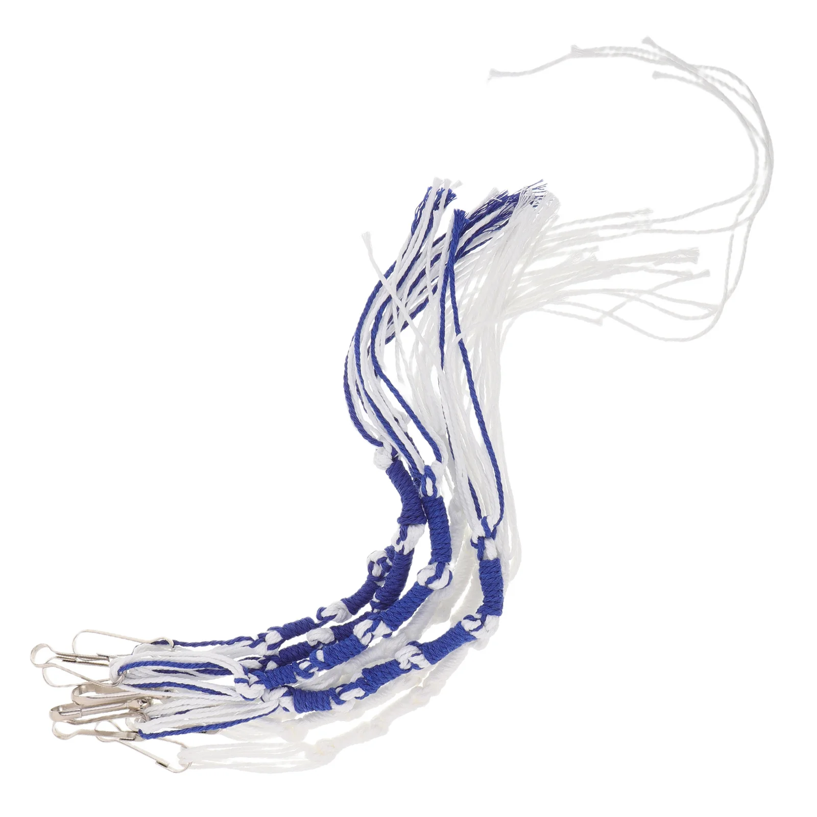 

8 шт., с кисточками Tzitzit, сменная бахрома для молитвенной шали, предварительно завязанные петличные струны, металлический зажим для обслуживания Tallit, синий, белый