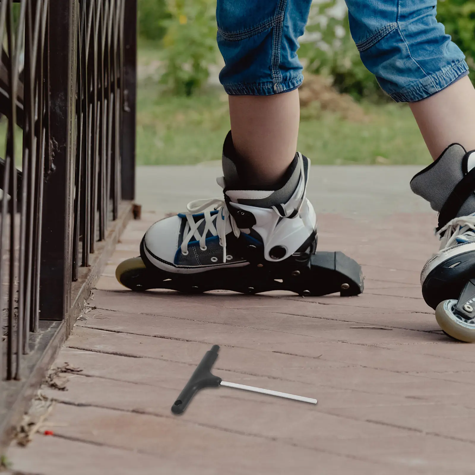 

Многофункциональный ключ с Т-образной рукояткой для обслуживания роликовых коньков и скейтбордов - Сверхпрочный шестигранный ключ для ремонта и регулировки