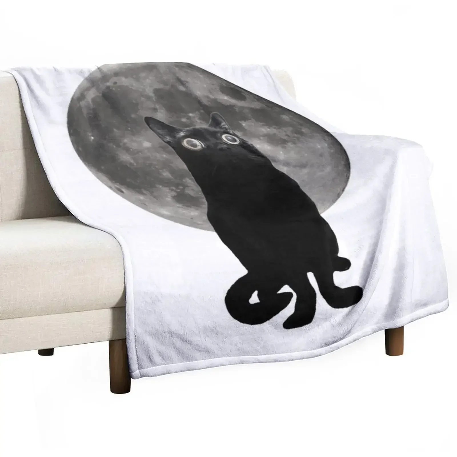 

Jinx The Cat Moon Throw Blanket Bed covers Camping Baby Heavy Blankets