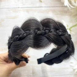 Synthetic Wig Twist Headbands for Women Fishbone Braids Hair bands Handmade Retro Head Hoop Styling Headwear Accessories