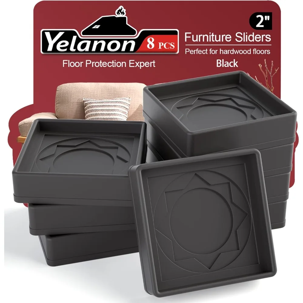 

Pads Yelanon Floor Shield – 2 Round Caster Cups 8 PCS – Non-Skid Bed Stoppers, Heavy Duty Rubber Coasters – Protect Ha