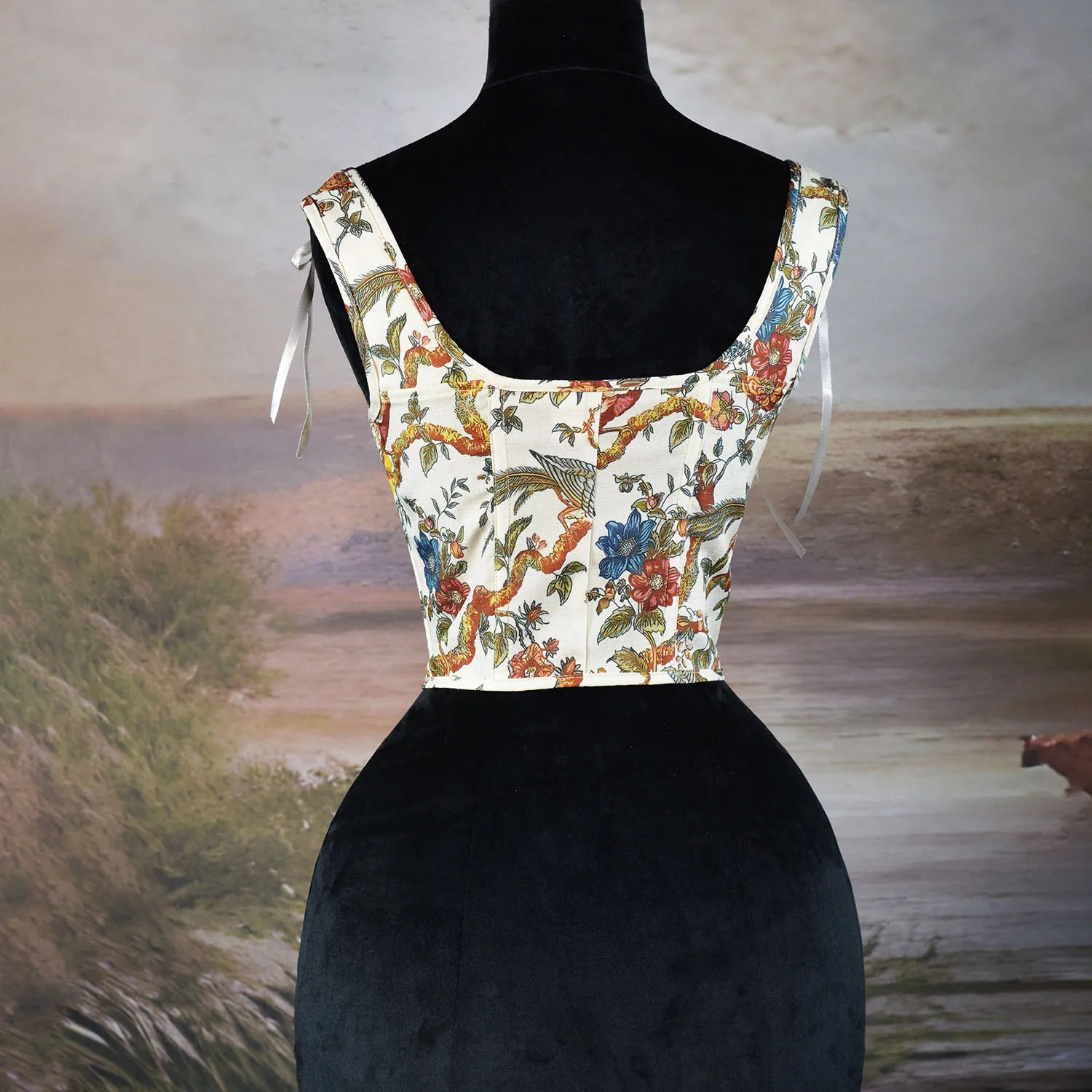 Floral Beach Party Sexy Bustiers Crop Women Backless Bandage French Vintage Halter Top Korean Fashion Boho Lace with Corset