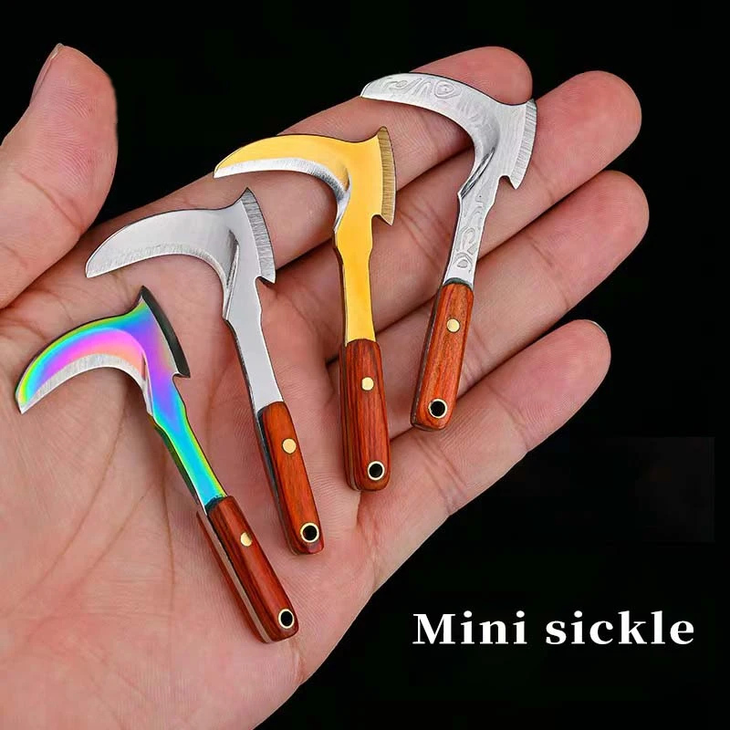 Mini Colorful Sickle Open Box Set Keychain Pendant Small Vegetable Knife Mini Gift Knife Pendant Accessories Pocket Knife