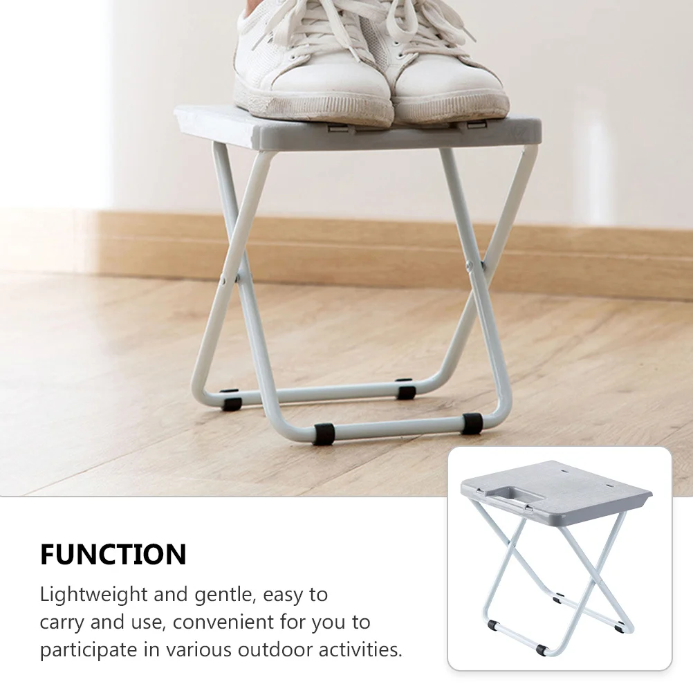 Taburete plegable para exteriores, silla de campamento portátil, asiento de plástico antideslizante resistente para pesca, senderismo, viaje, taburete compacto para jardín, 1 Uds.