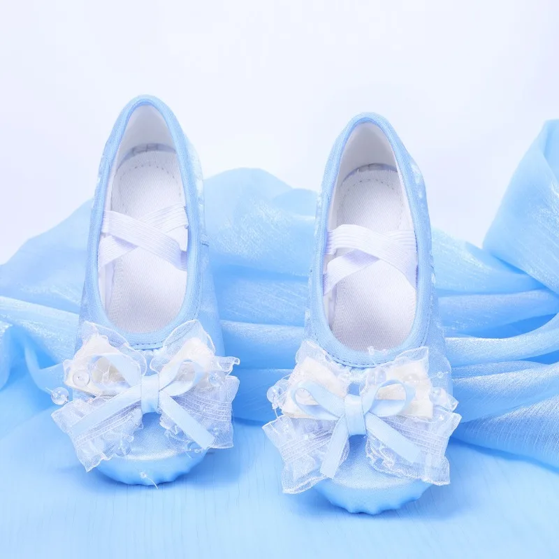 Girl Kids Ballet Bow Women's Dance Shoes Ballroom Dancing Ladies Princess Woman Ballerina Shoes