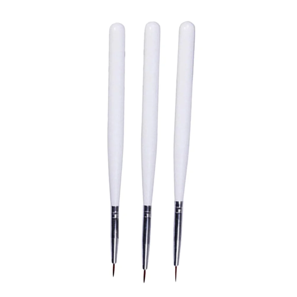 3Pcs Dotting Painting Drawing Liner Polish Brush Tool Nail Pen Brush Pen Tools (White) Dotting Painting Pen