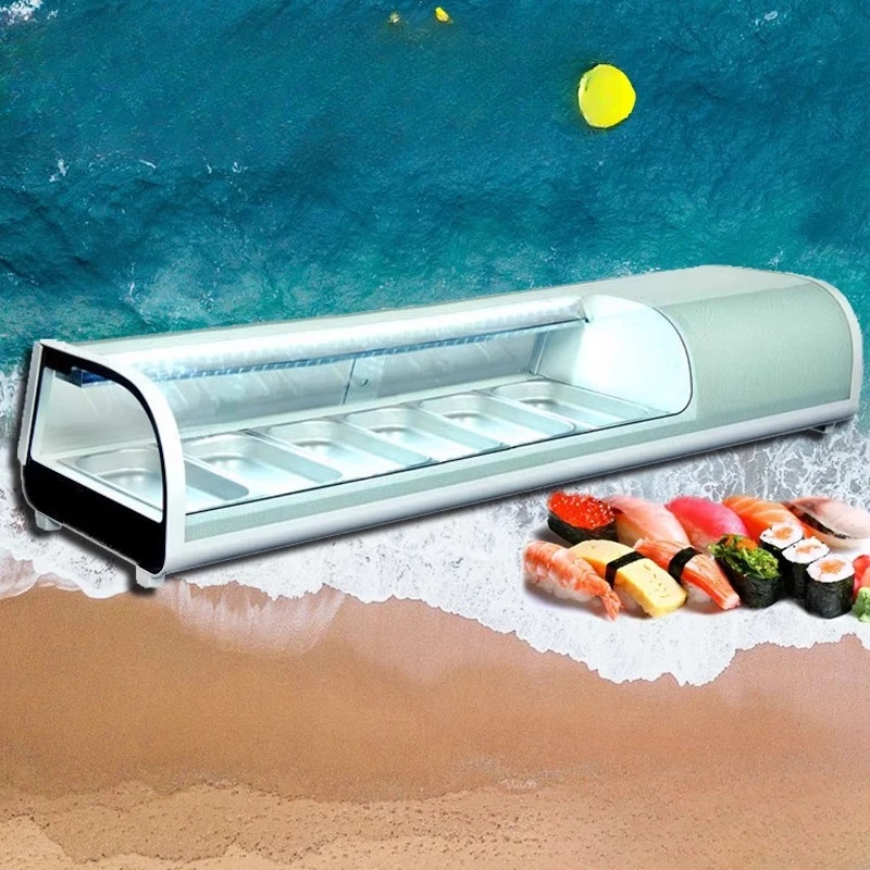 

Single layer sushi cabinet commercial tabletop mousse cake refrigerator marinade transparent display cabinet small direct