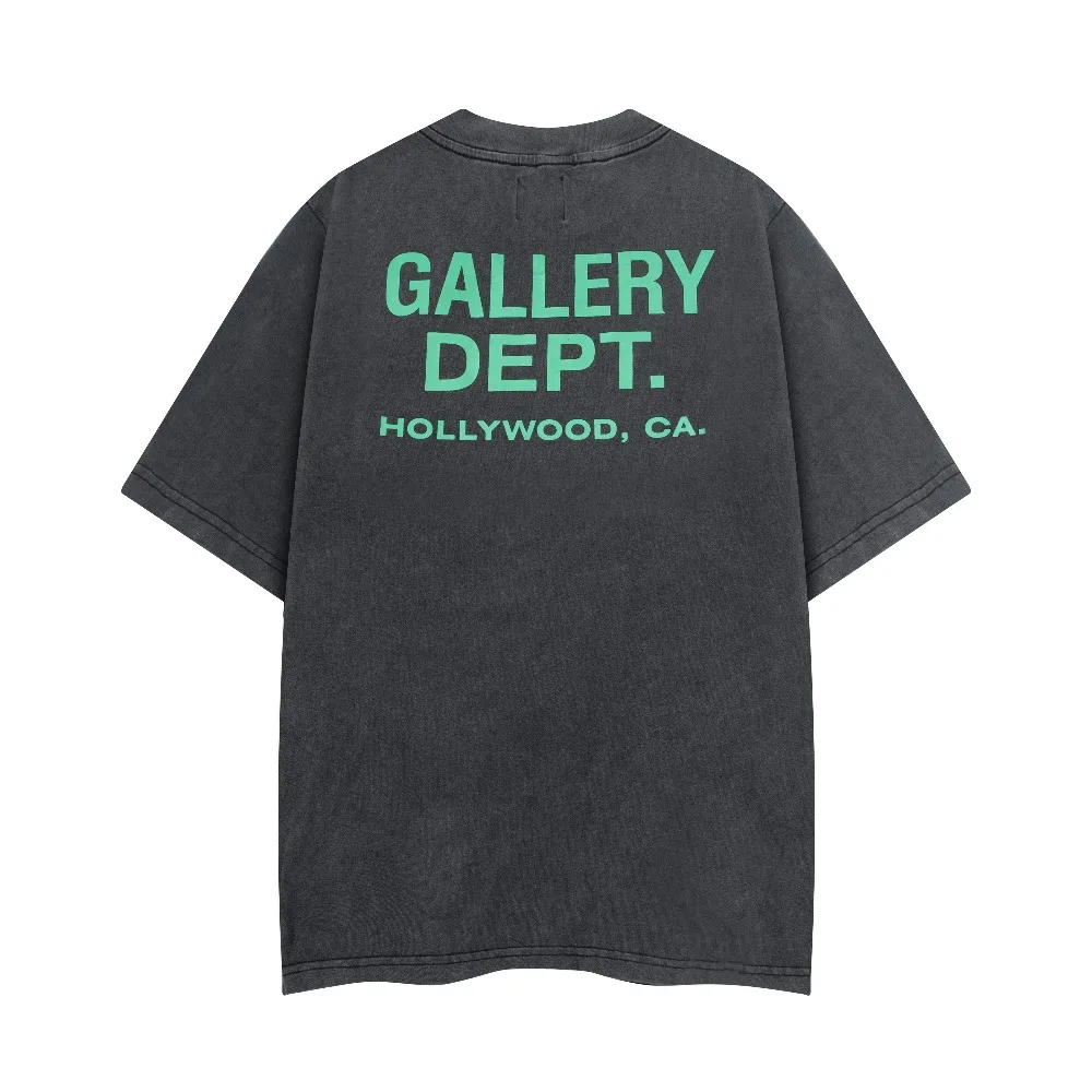 GALLERY DEPT retro washing water old letter printing loose bf wind cotton short-sleeved T-shirt