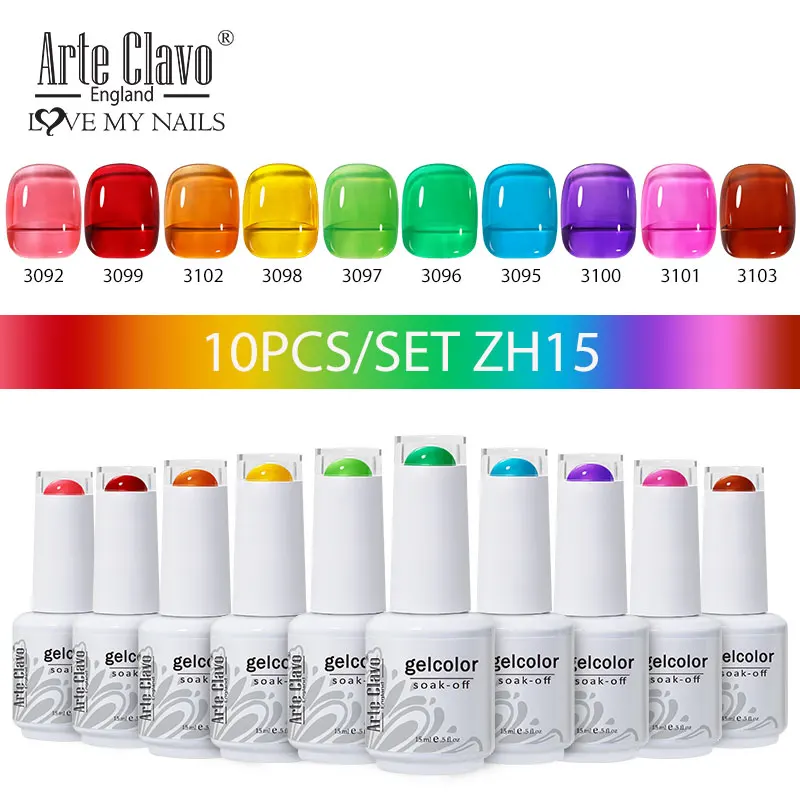 Arte Clavo 8 Teile/satz Jelly Glas Gel Nagellack, Kristall Nude Rosa Farbe, Semi Permanent UV Gel Kit Für Nagel Kunst