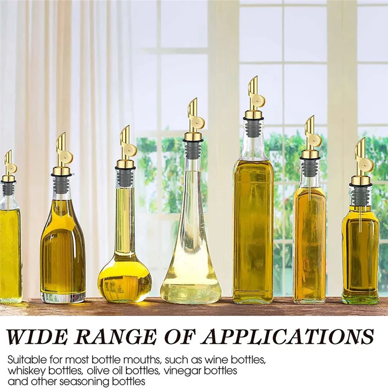 Weighted Stainless Steel Pourers Olive Oil Dispenser Spout Liquor Bottles Pourers Auto Flip Oil Dispenser (Silver,12Pcs)