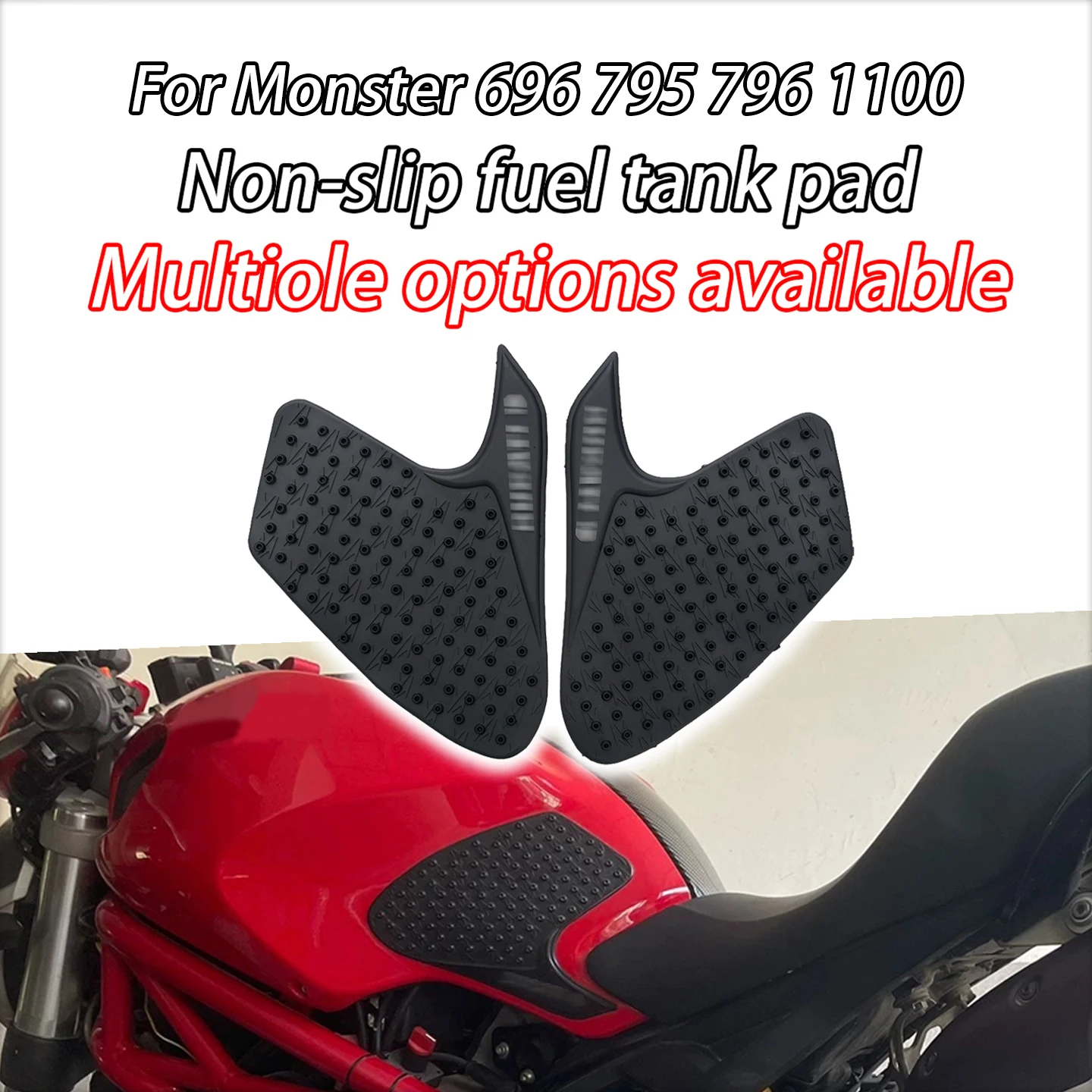 

For Ducati MONSTER 696 795 796 1100 1100S 696Motorcycle Anti-slip sticker Tank pad Knee Grip Traction Side Decal 3M Side sticker