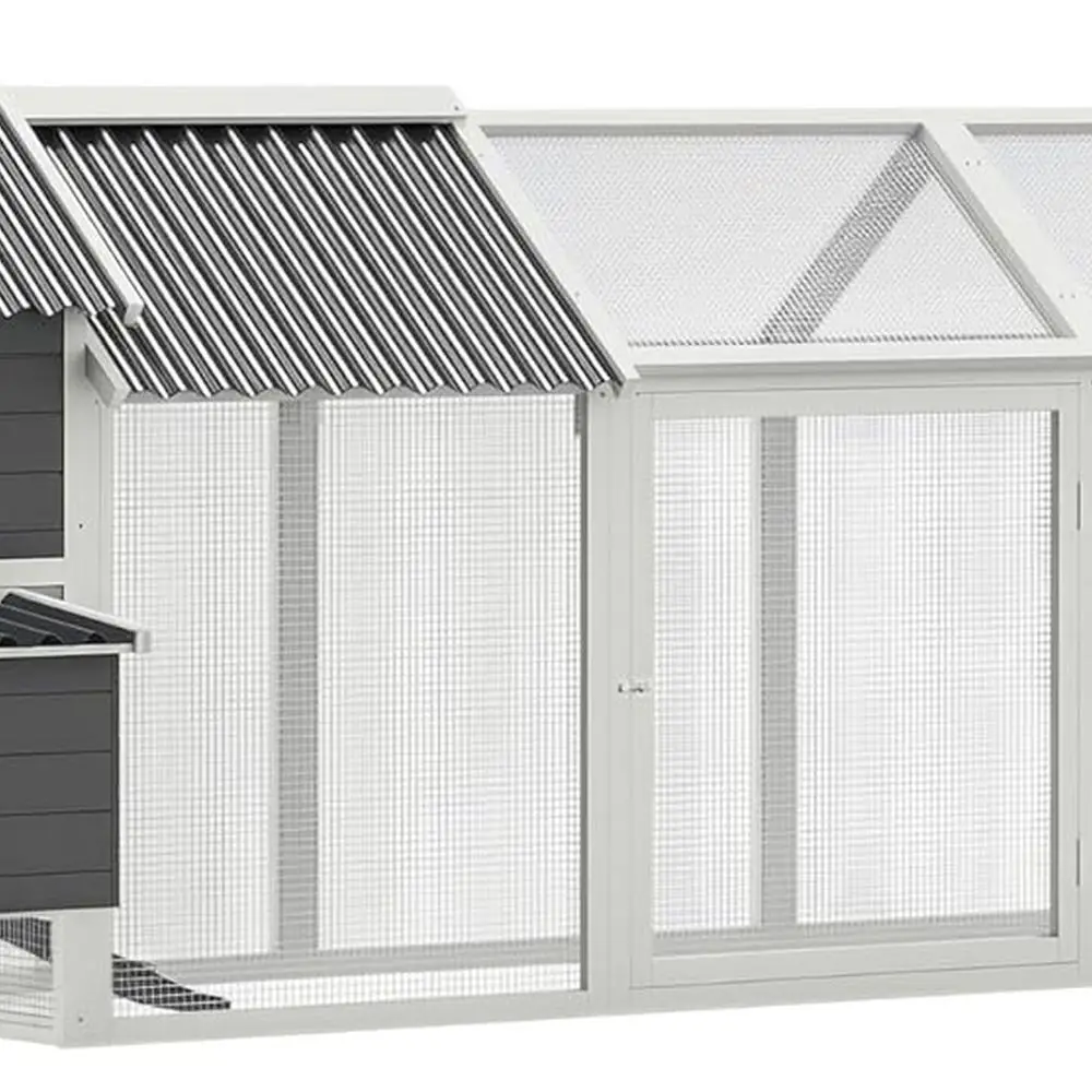 

Большой курятник размером 162 дюйма, деревянный для курицы 6–8 лет с ручками, уличная куриная клетка, куриный домик с 2 коробками для гнездования, водостойкий