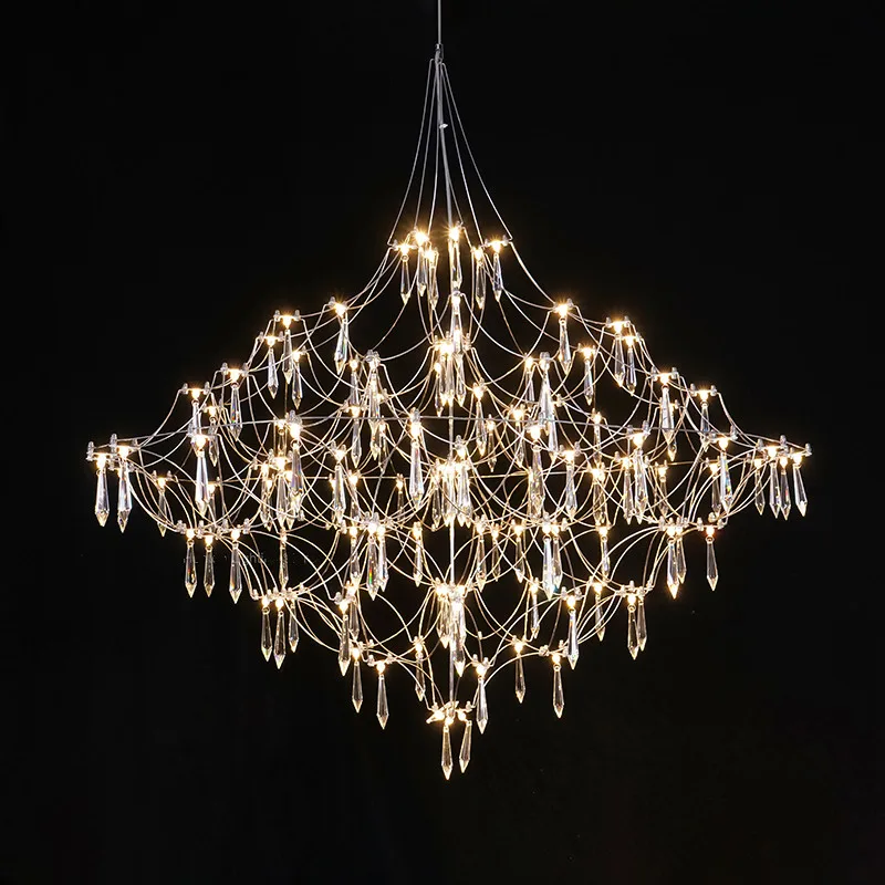 Crystal Chandelier For Living Room Dining Bedroom Hanging Lamps For Ceiling Golden Lustre Design Modern Home LED Suspension Lamp