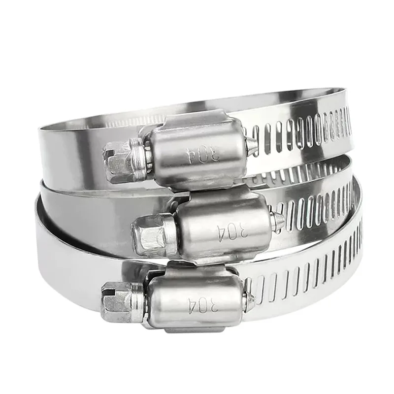 304 Stainless Steel American Type Worm Gear Hose Clamp 6-76mm Adjustable Pipe Clip Tube Clamp Water Fuel Hose Clips
