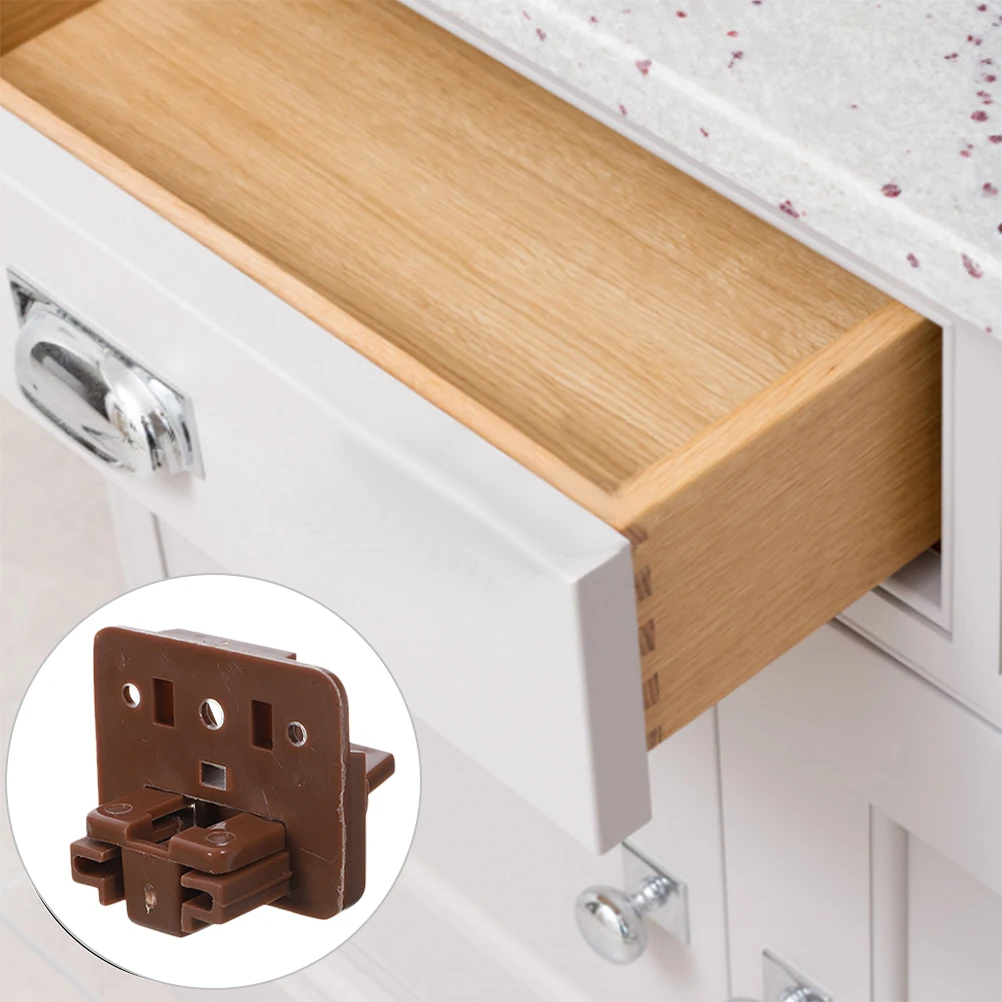 

6pcs Slide Stops Durable Plastic Under Drawer Slides Bottom Mount Furniture Parts Replacement for Dresser Cabinets RV Drawer