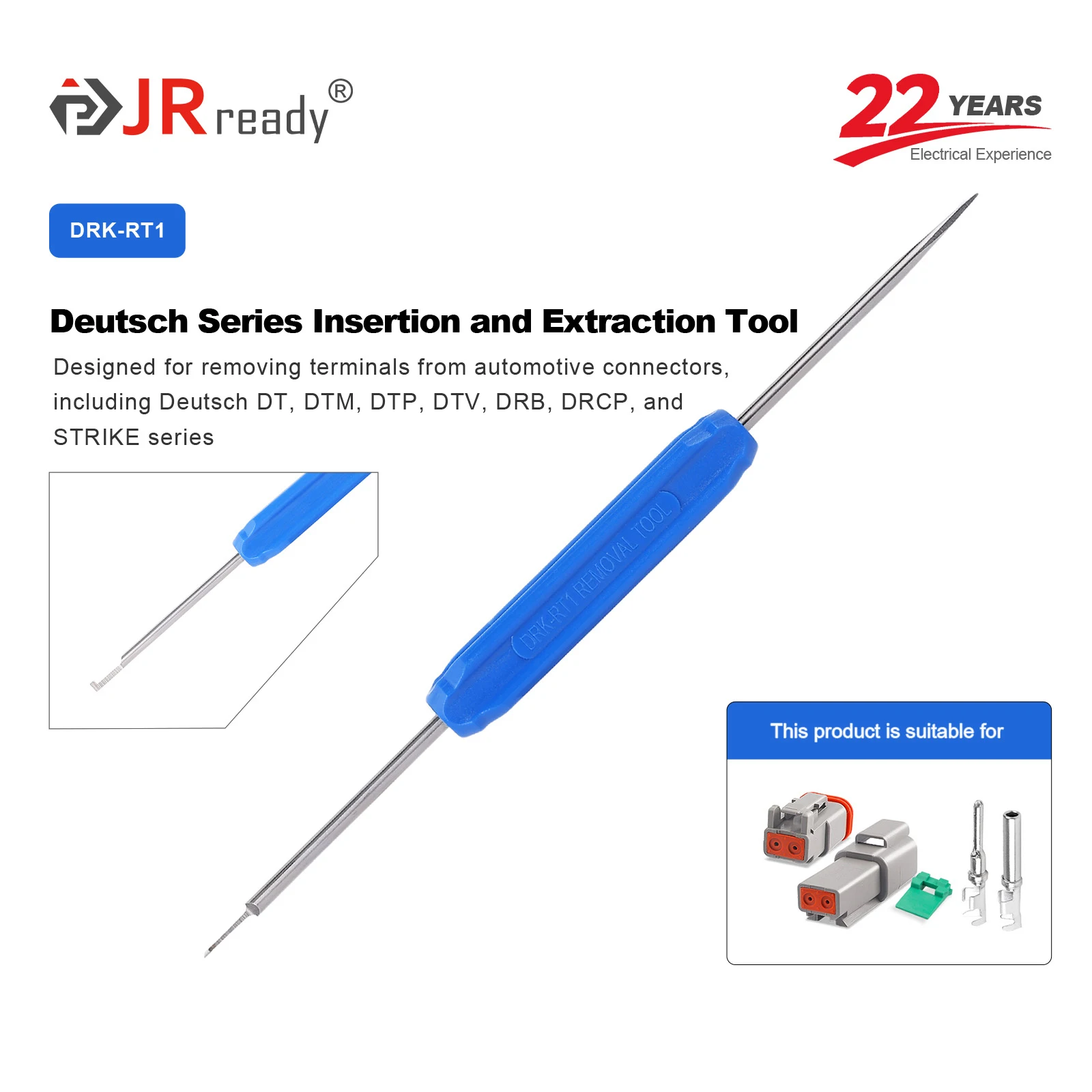 

Инструмент для удаления контактов серии JRready DRK-RT1 DT, Deutsch удаление разъема Tool, для разъемов DT, DTM, DTV, DRB, DRCP
