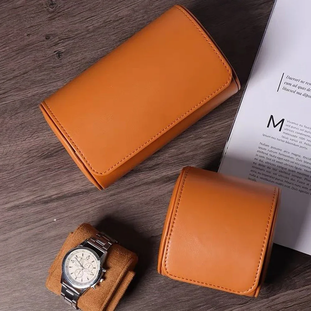 Estuche de viaje para rollo de reloj, organizador de caja de reloj para hombres con 1/2/3 ranuras, almacenamiento de exhibición de reloj, rollos de reloj portátiles, fundas de cuero PU
