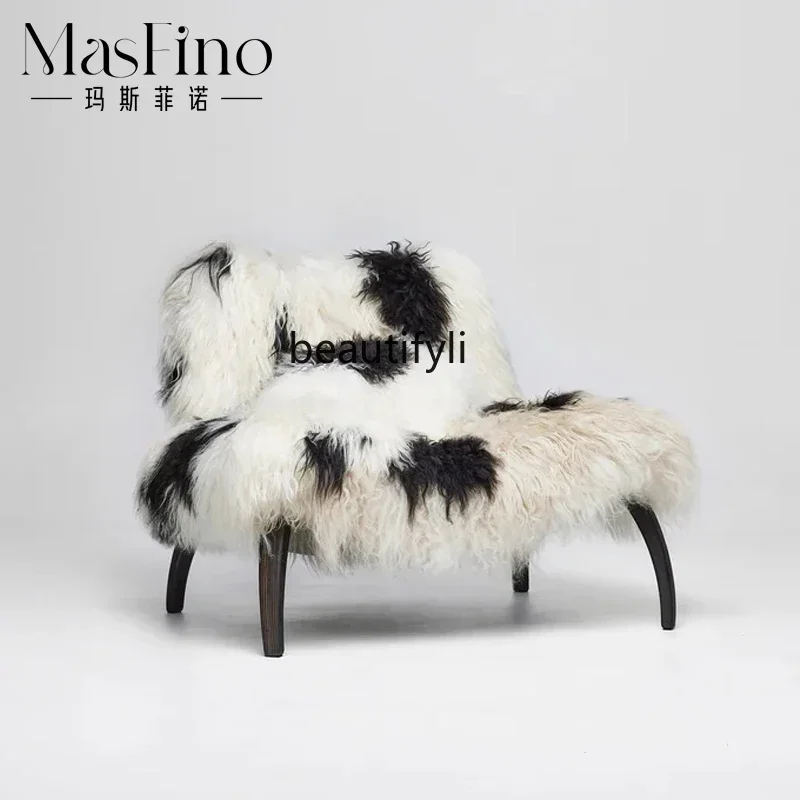 TTT Simple modern wool model room single sofa hotel meeting chair living room leisure chair