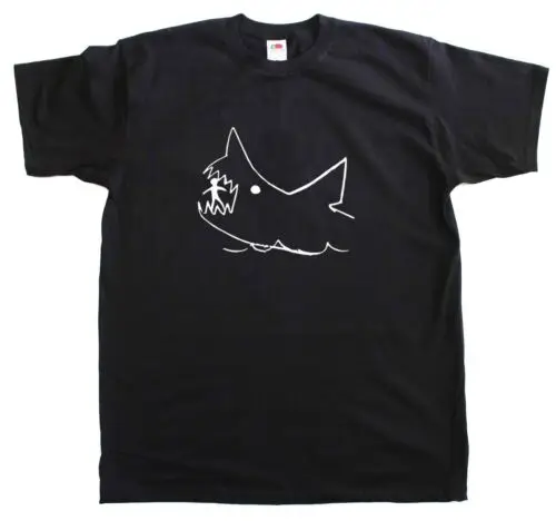 Grand Requin Blanc Neuf Hommes Taille Rétro Coton