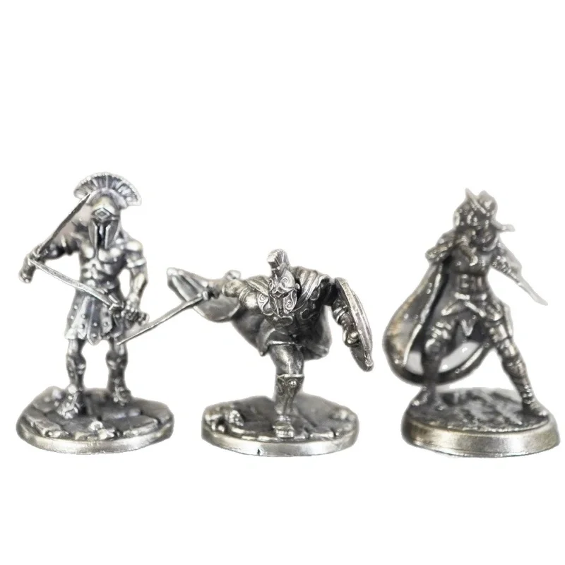 Metal Spartan Warrior Soldier Model Desktop Decor Chess Pieces Figure Collection Toy Gift