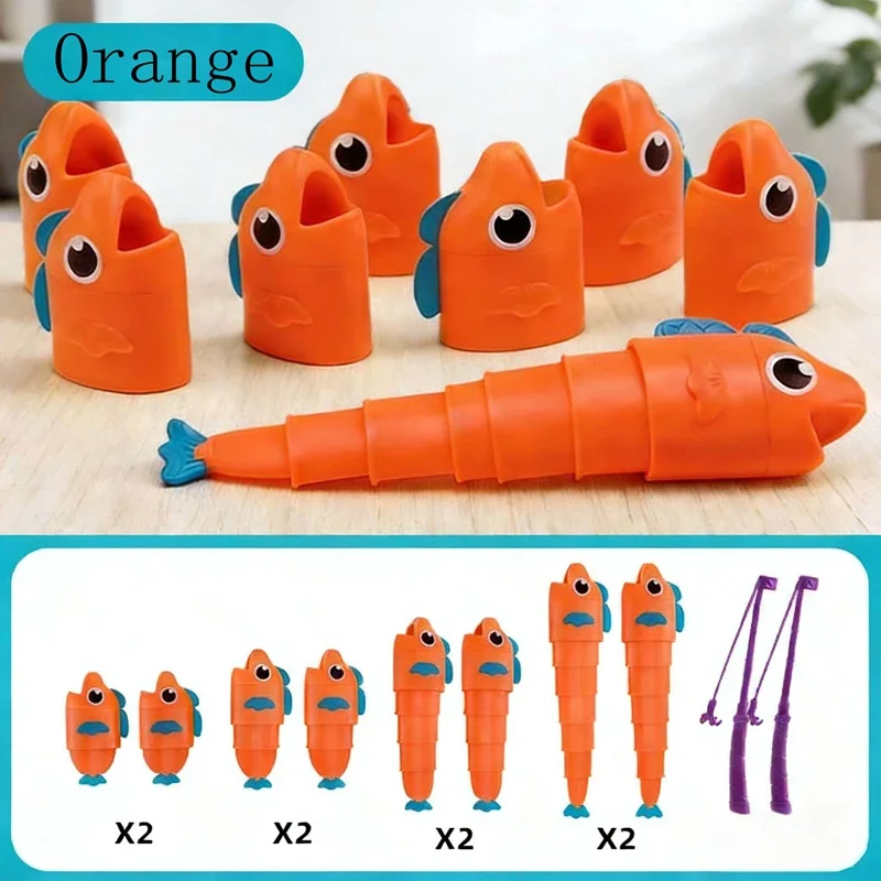 Creative Parent-child Fishing Board Game 3D-printed Retractable Hook Set Educational Interactive Fish Toys For Children