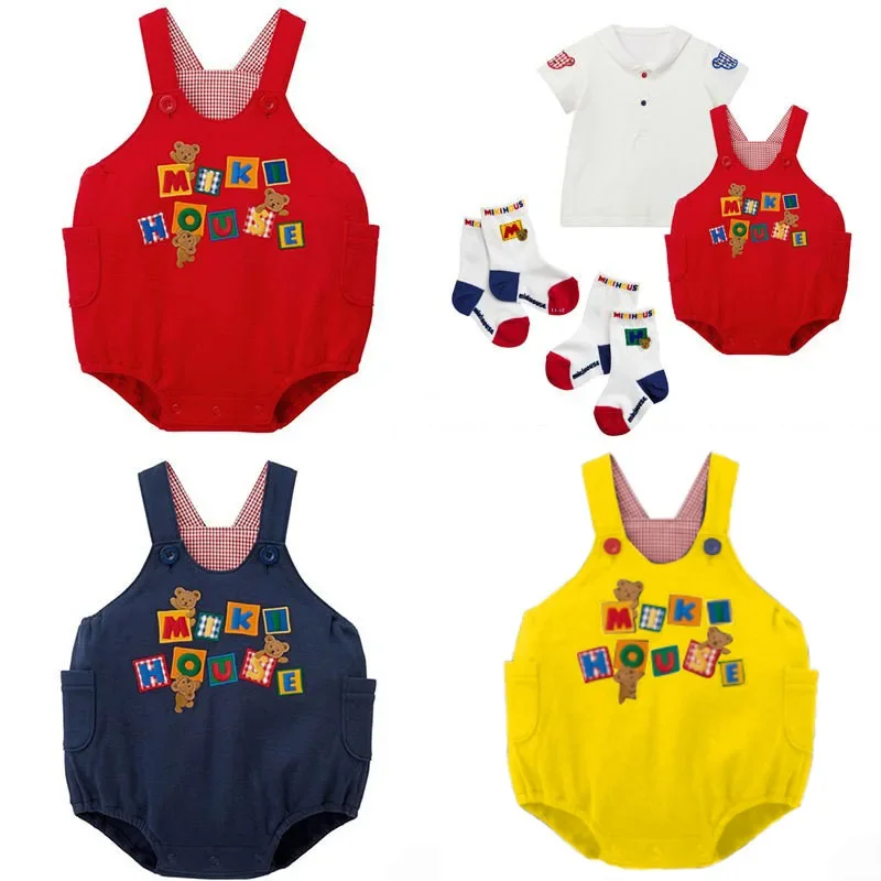 Children\'s Overalls Pants Japanese Cartoon Little Bear Letter Boys and Girls\' Field Chicken Pant Shorts Baby Boy Clothes