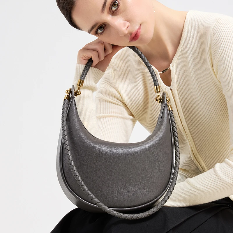 

2026 Spring New Women's Luxury Designer Genuine Leather Underarm Bags Female Retro And Simple Shoulder Crossbody Bag Tote Bags