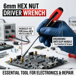 1/2Pcs Hexagonal Socket Screwdriver 6.0MM Socket Screwdriver Thin Walled Extended Sleeve Hexagon Driver Allen Socket Screwdriver