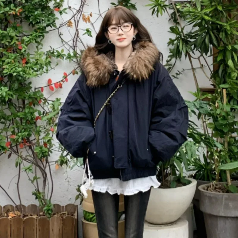 Autumn Winter Parkas Women High End Jackets Vintage Basics Women Clothing Casual Padded Korean Style Loose Coats Outerwear C192