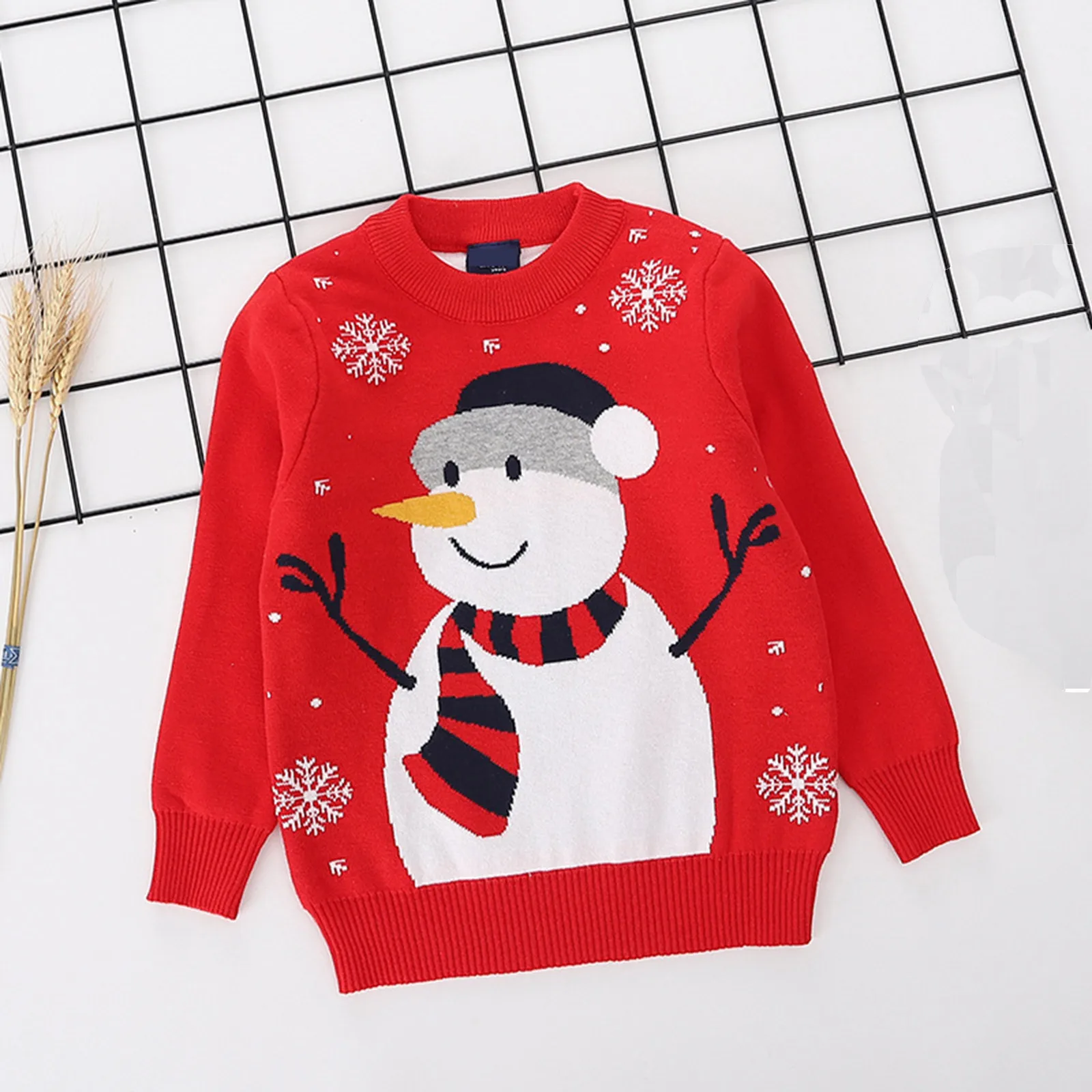 

Christmas Sweaters Baby Girls Cotton Clothes Kids Xmas Print Thicken Winter Warm Children Infant Pullover Long Sleeve Outerwear