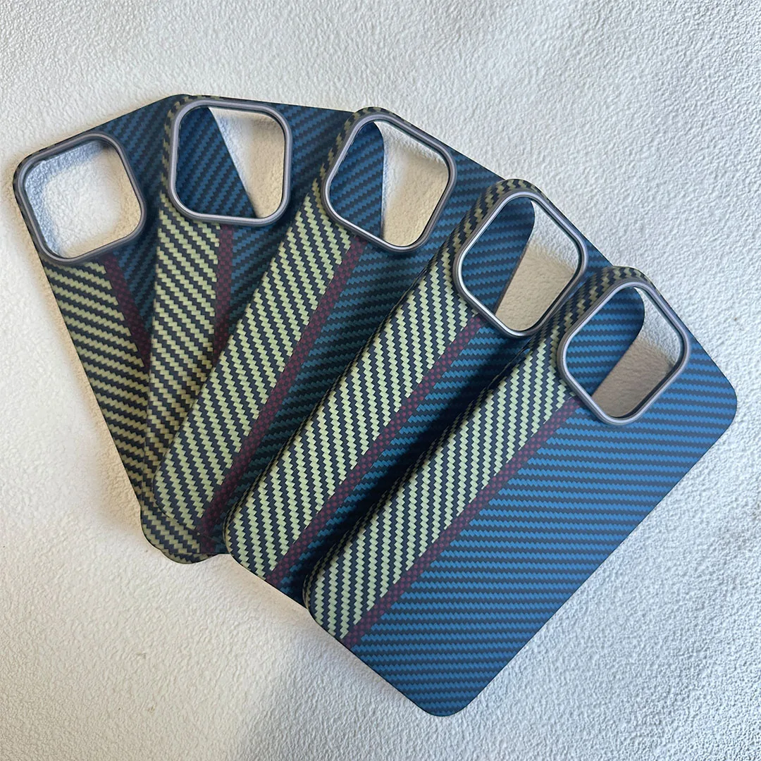 Real Carbon Fiber Phone Case for iPhone 14 Pro Aramid Fiber Ultra-Thin, Anti-Fall 14Pro Max Cover Aramid Fiber Case
