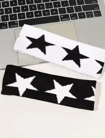 1 Pcs Black Headbands for Women No Slip Soft Hair Accessories Stars Head Wraps for Women Yoga Workout