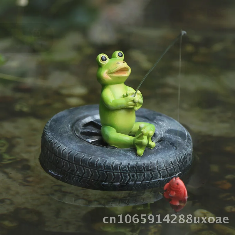 

Resin Simulation Animal Ornaments - Floating Duck & Water Frog Decorations for Courtyard Garden Pool Fish Pond Landscape