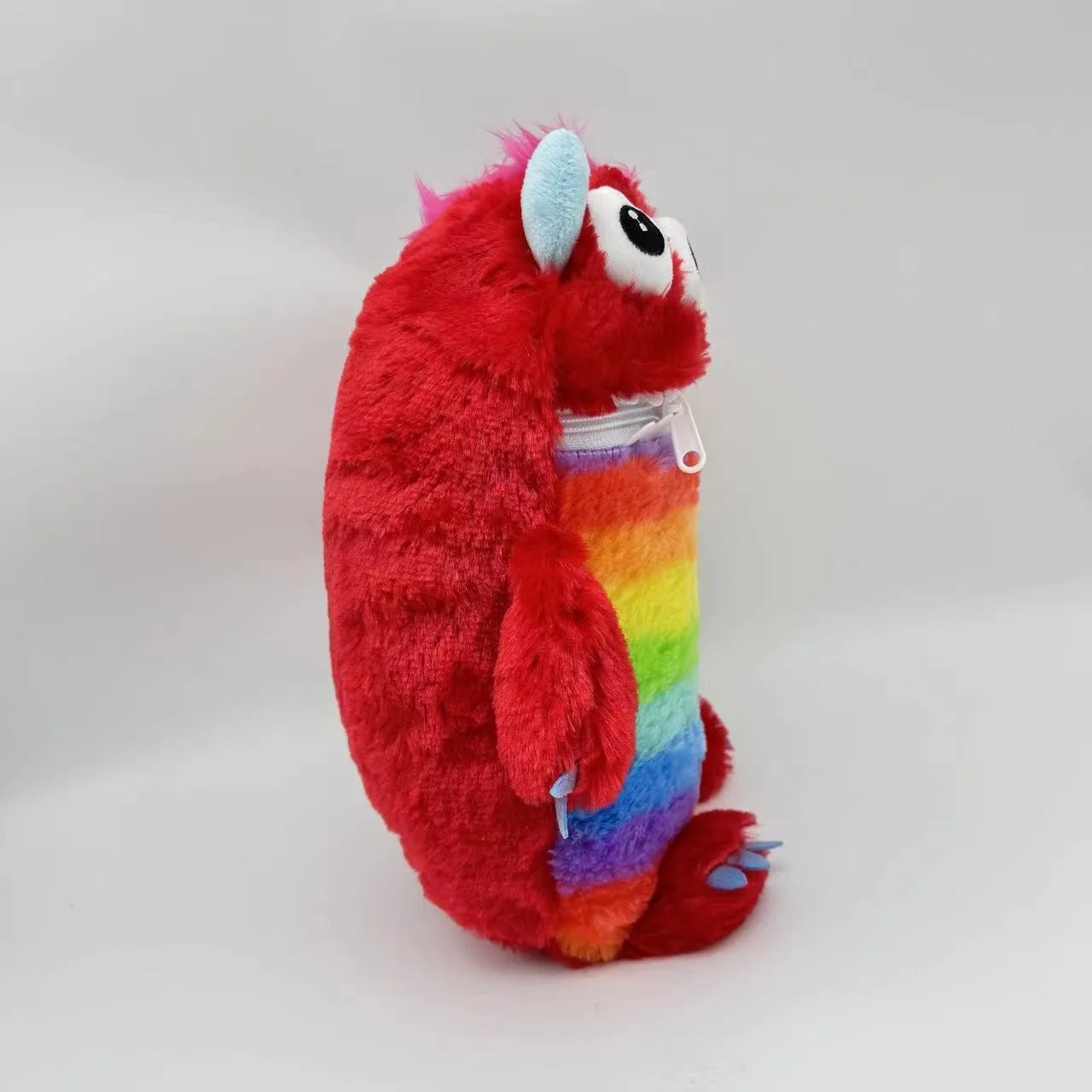 

Silly Yummy Monster Plushie 35cm with Functional Zipper Mouth and Food Accessories Interactive Stuffed Doll Gift
