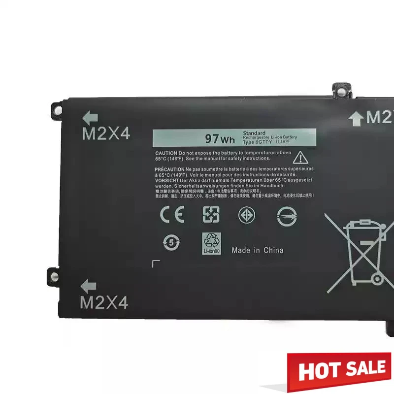 New Laptop Battery 6GTPY for DELL XPS 15 9560 9570 7590 Precision 5520 5530 11.4V 8300mAh 97Wh Long Endurance Lithium Battery