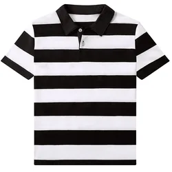 Polo Shirts for Kids Boys Children Girls Striped Tees Christmas Halloween Carnival Rainbow Reading  Day St. Patrick's Clothes