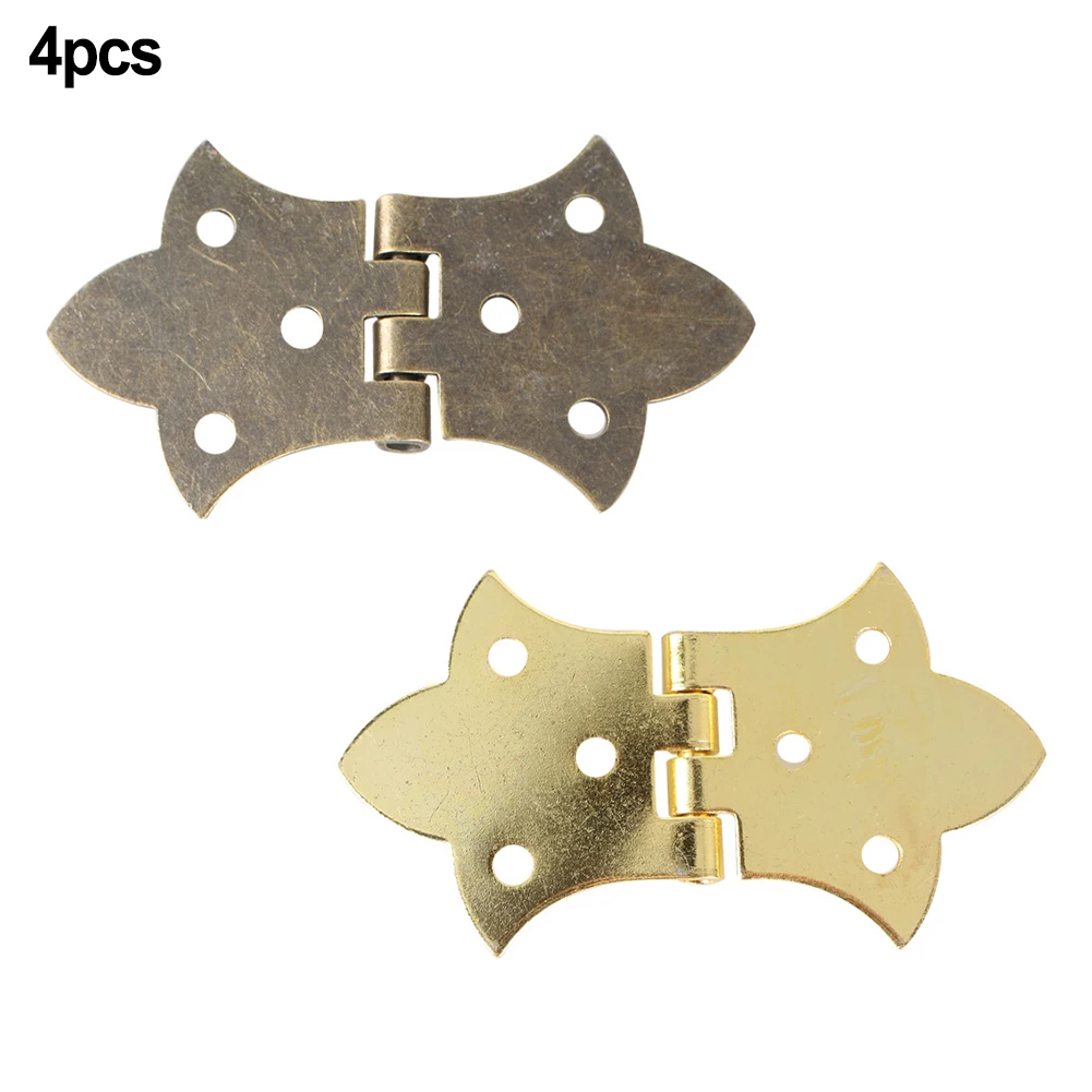 4 قطعة المفصلي زهرة معدنية العتيقة برونزية/الذهب صندوق خشبي خزانة باب خزانة بعقب مفصلات الأثاث الأجهزة 57*31 مللي متر