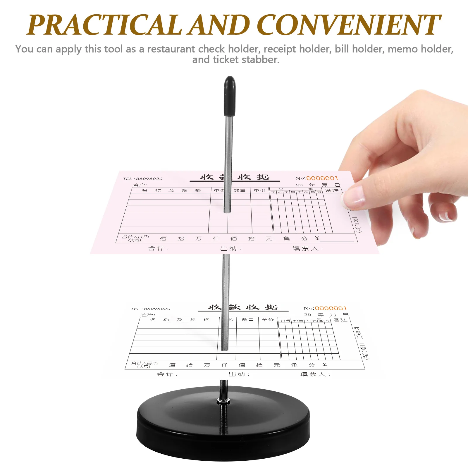 Bill Holder Check Spindle Receipt Straight Rod Desk Wedding Table Number Folder