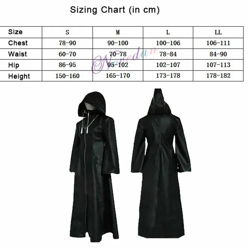 أنيمي لعبة المملكة هارتس 2 منظمة XIII معطف أسود رداء حفلة الهالوين تأثيري حلي