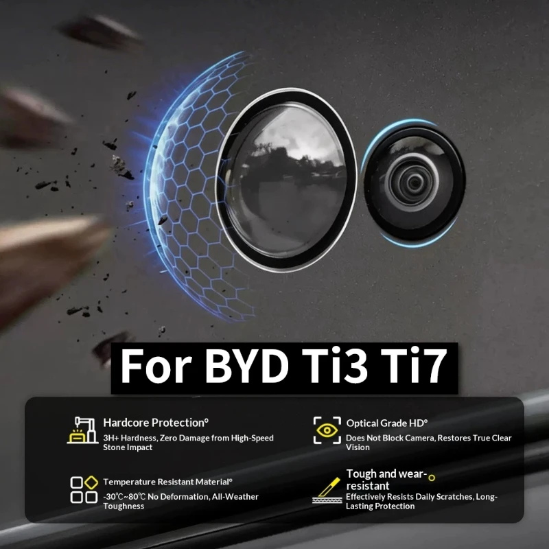 For BYD Ti3 Ti7 Camera Cover 360 Lens Protector Anti-Scratch Rainproof Reverse Camera Trim