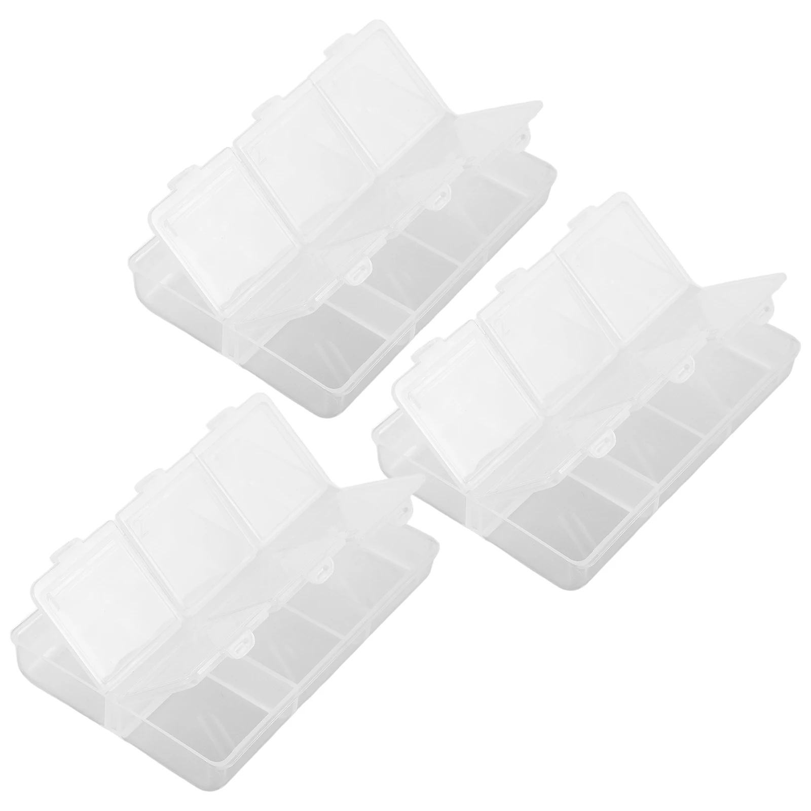 

3Pcs Portable Clear Plastic Storage Box Dustproof Organizer for Nail Supplies Jewelry Desk Small Items Transparent Case