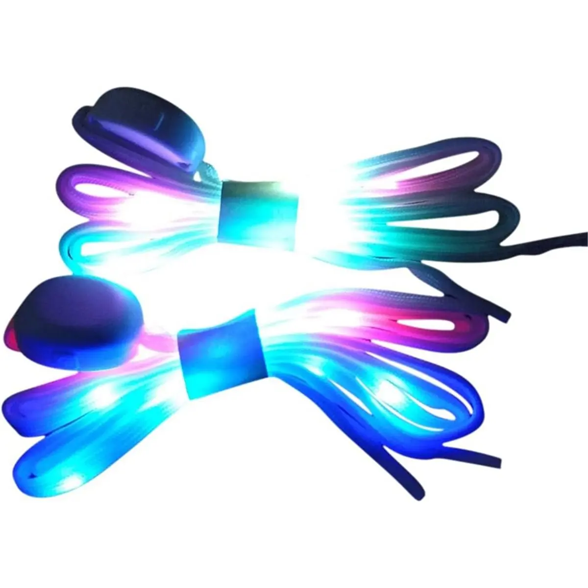 AT33 1 Set LED Shoelaces Light Up Shoe Laces 5 Colors Flashing Colorful Shoestrings for Night Running Party, Night Running