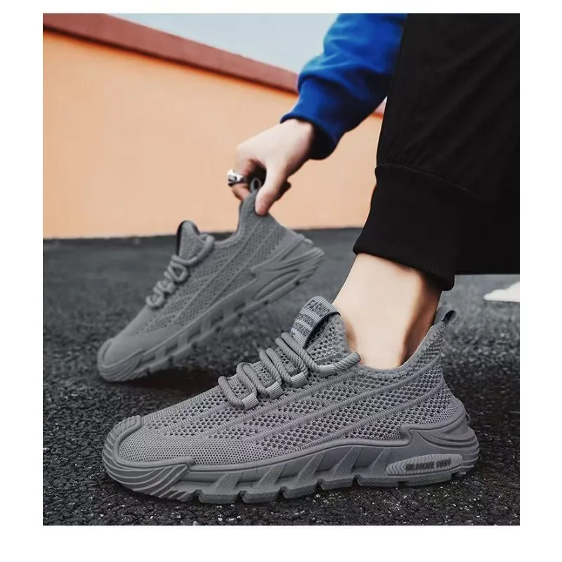 Summer Men's Soft Sole Running Sneakers 2026 Thin Breathable Fly Mesh Lightweight Casual Daily Working Street Sports Footwear