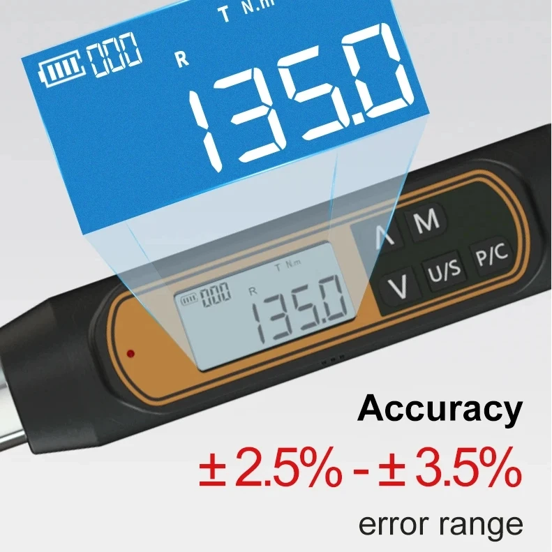 VTWB-340 Chiave dinamometrica digitale a grande schermo da 1/2 '' Strumento di riparazione auto con cicalino e strumenti chiave dinamometrica preimpostati regolabili a LED